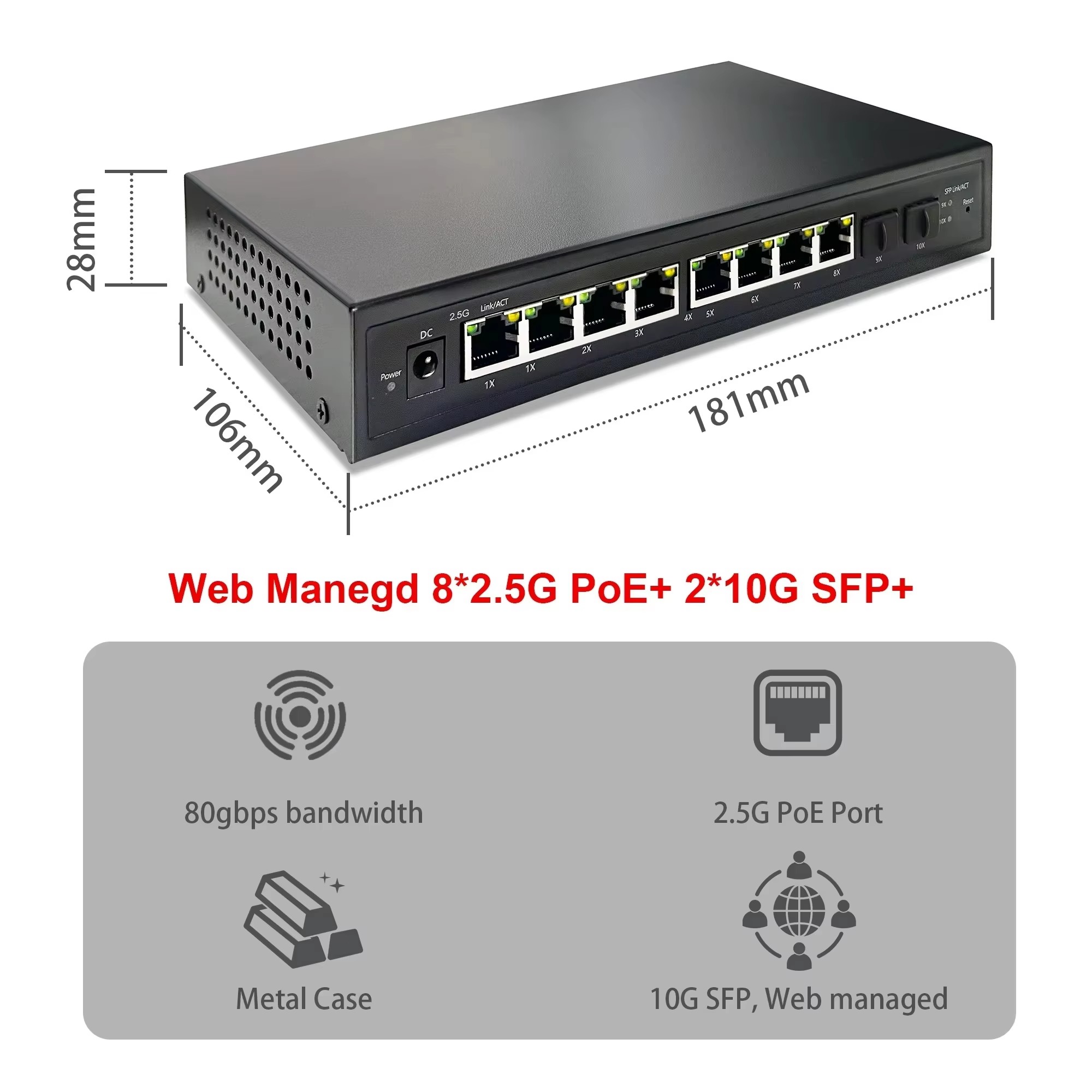 2.5G Akıllı Web Yönetilebilir  - Sfp+ 10G Managed Switch 8 Port incelemesi ve fiyatı